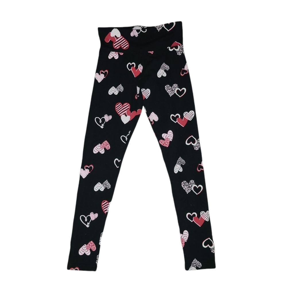 Girls Justice Heart Leggings Like New sz 8
